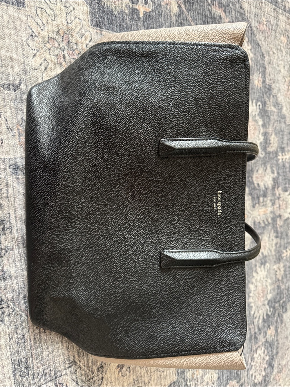 kate spade Black and Tan Two-Tone Laptop Tote